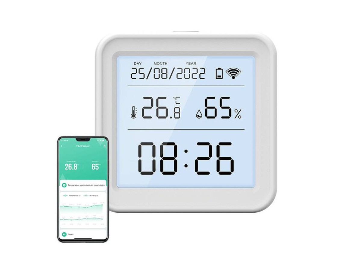 Sensor inteligente de temperatura e umidade WiFi Gosund S6 LCD Tuya