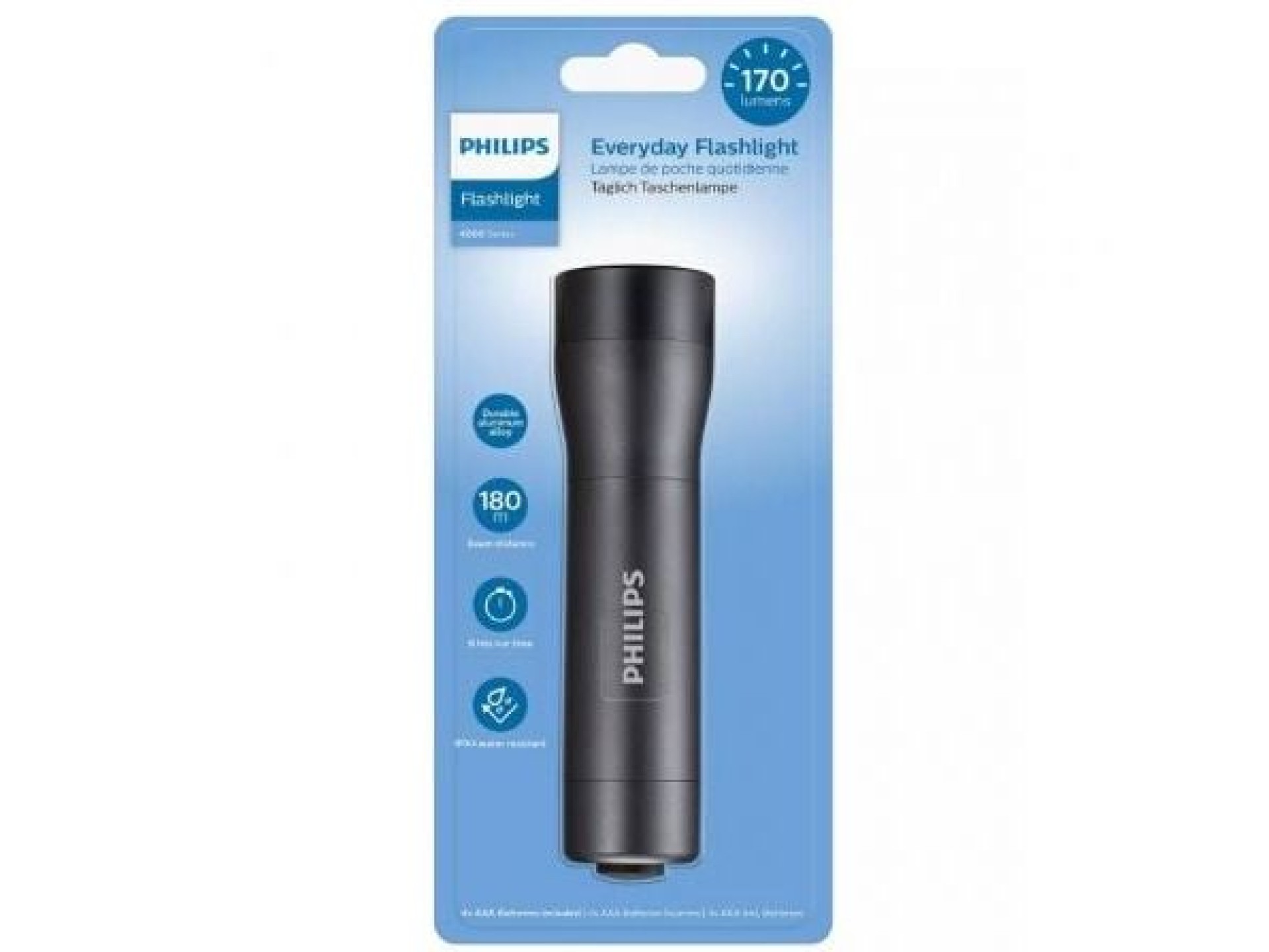 Philips SFL4001T/10 Flashlight/ 170 Lumens/ 4 AAA Batteries