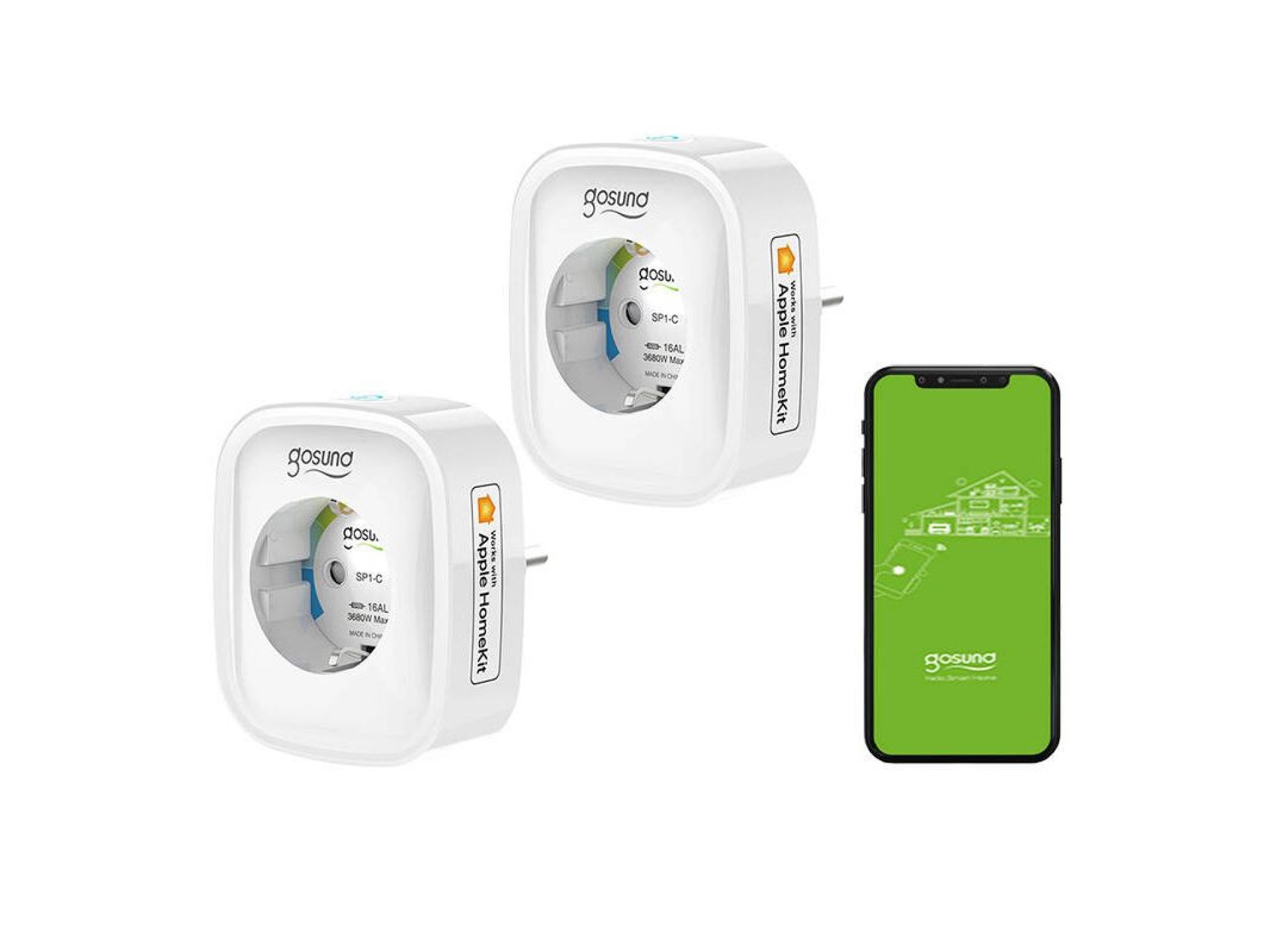 Enchufe inteligente WiFi Gosund SP1-H (paquete de 2) (HomeKit) 16A