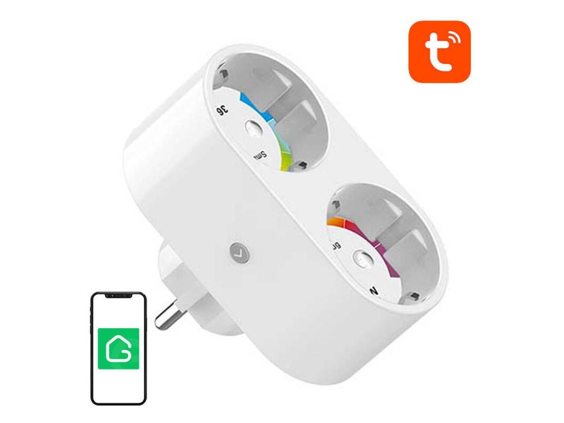 Enchufe inteligente dual WiFi Gosund SP211 3500W, Tuya