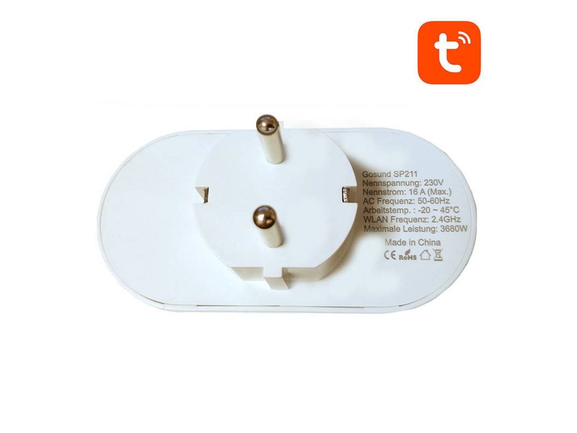 Enchufe inteligente dual WiFi Gosund SP211 3500W, Tuya