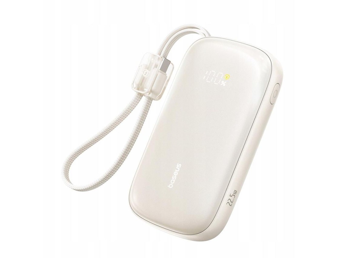 Baseus Powerbank EnerFill FC21 Qpow 3 Ultra 20000mAh 22.5W con pantalla LCD y cable blanco
