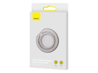 Baseus Halo Series - Soporte de anillo met�lico plegable (anillo �nico), color plateado