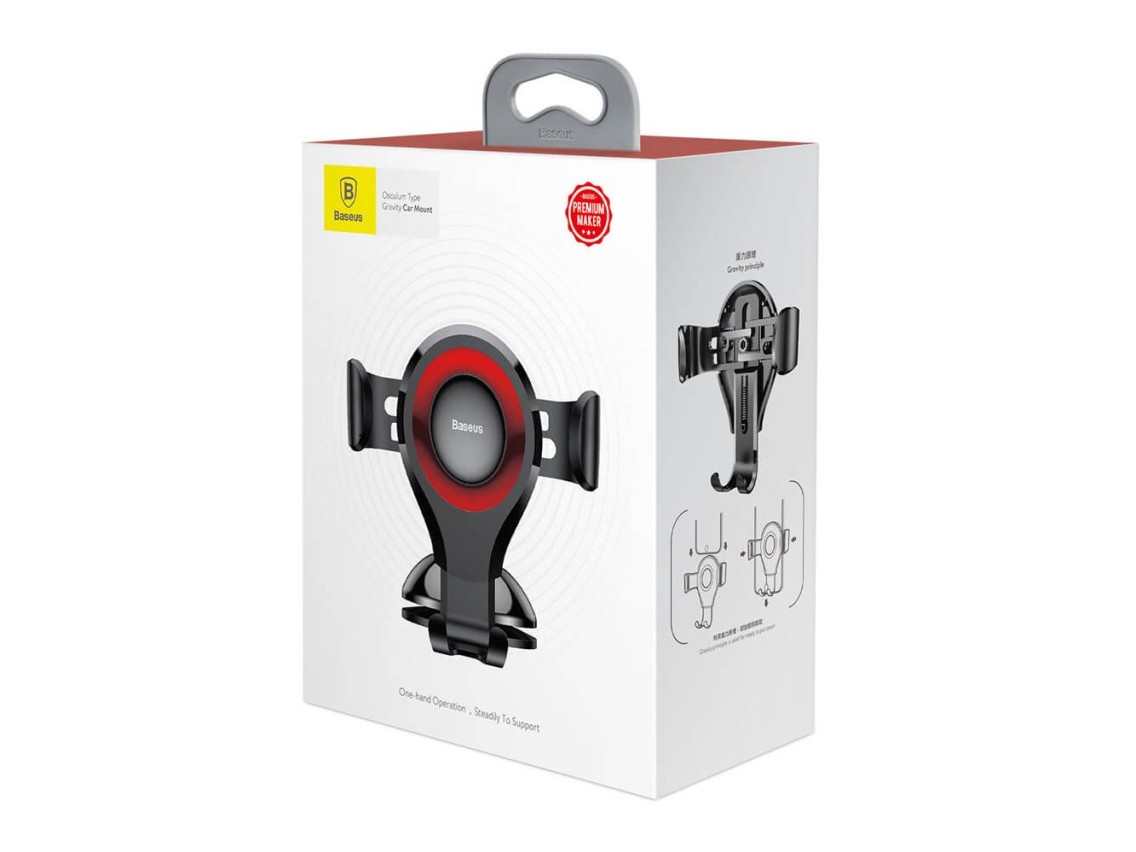 Soporte para coche Baseus Osculum Gravity negro-rojo