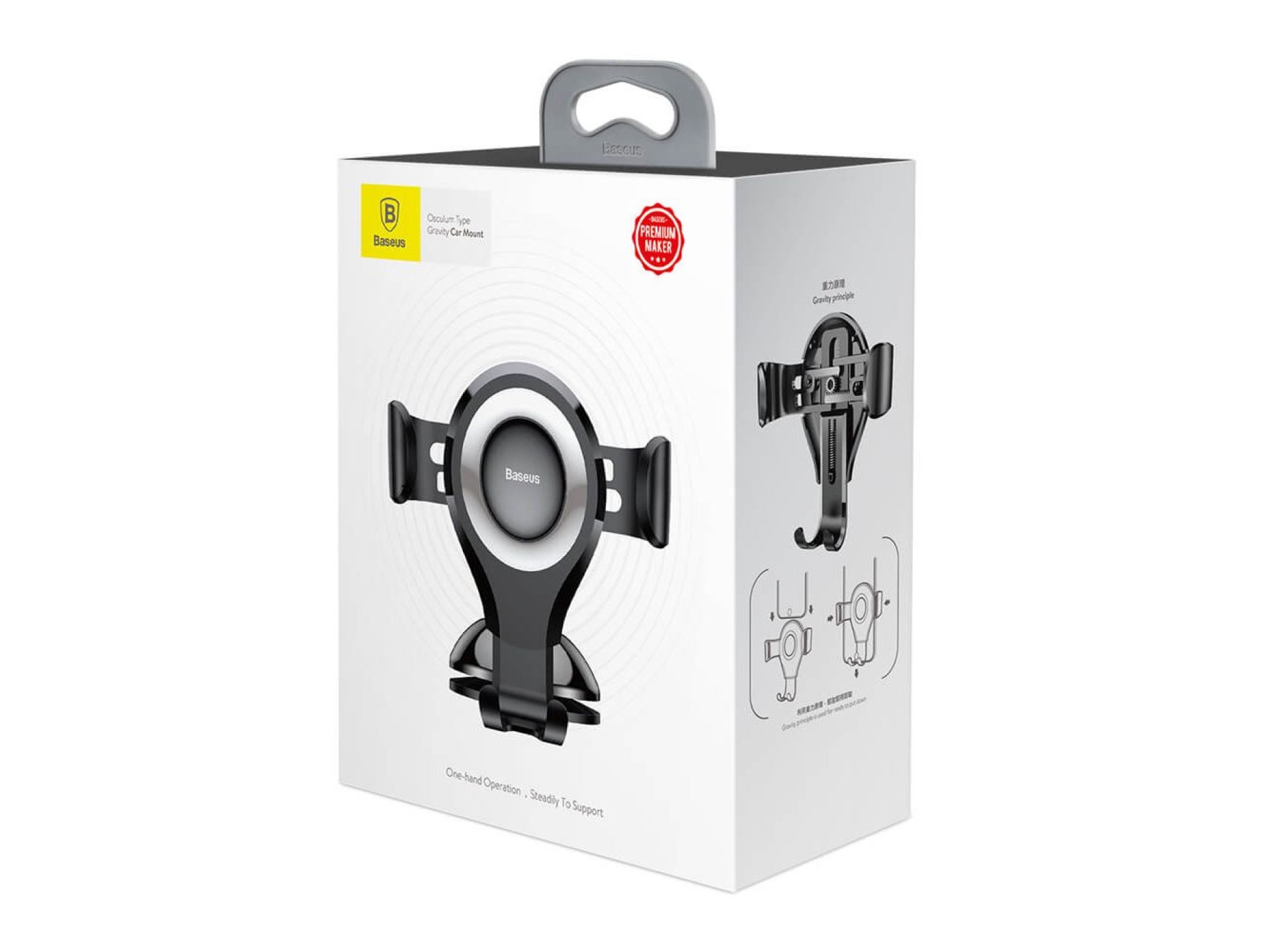 Soporte para coche Baseus Osculum Gravity negro-plata