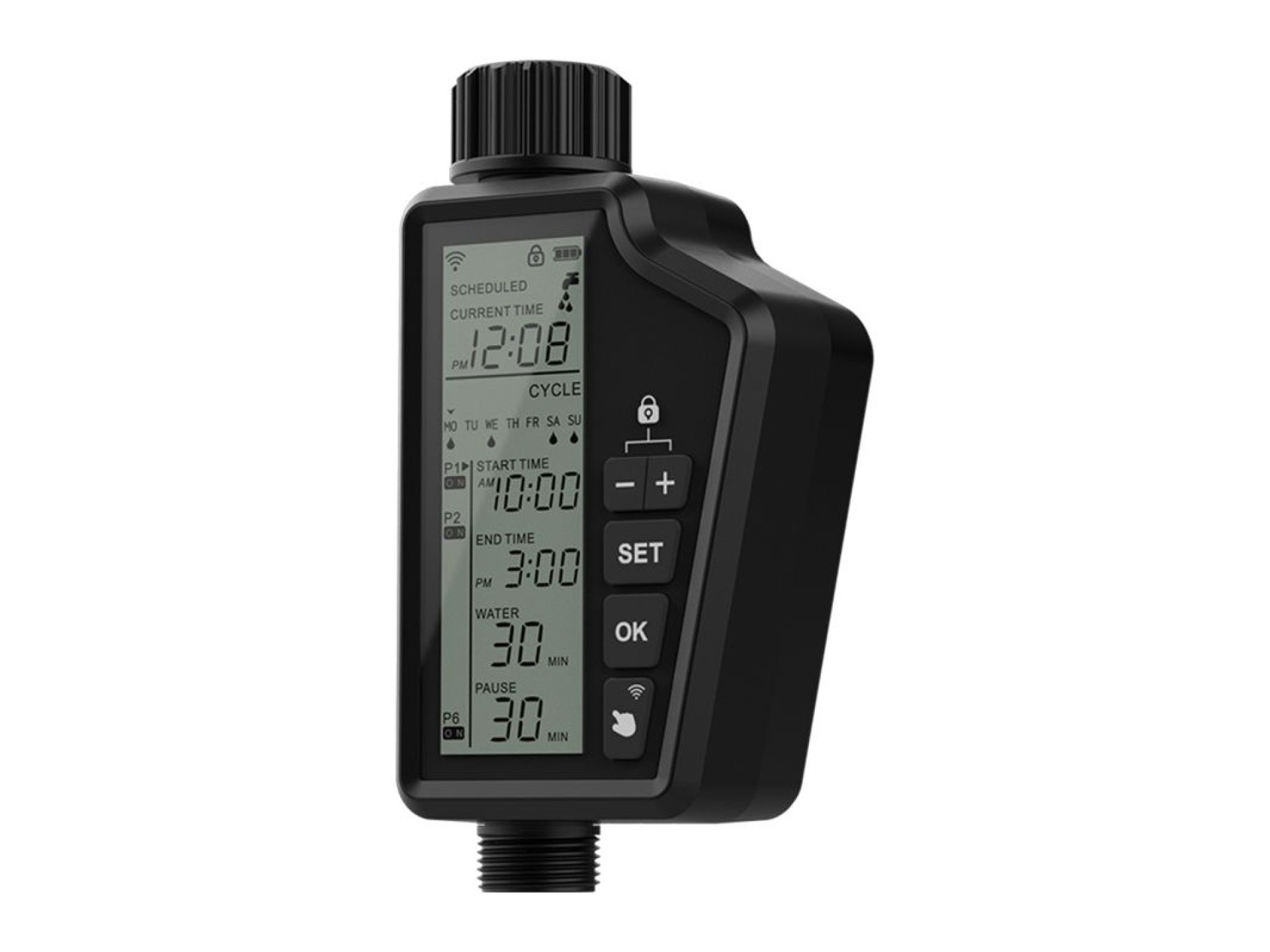 Controlador de irrigação inteligente com Wi-Fi e tela LCD grande Avatto SWT60-EU