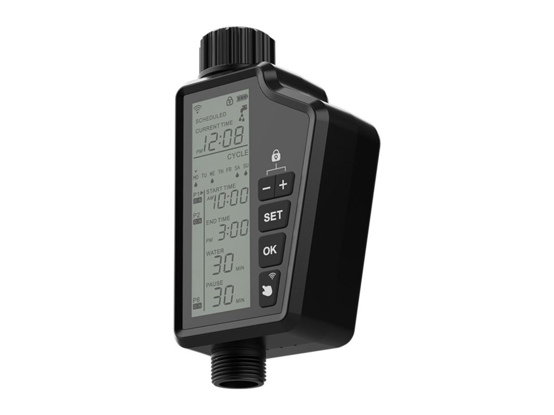 Controlador de irrigação inteligente com Wi-Fi e tela LCD grande Avatto SWT60-EU