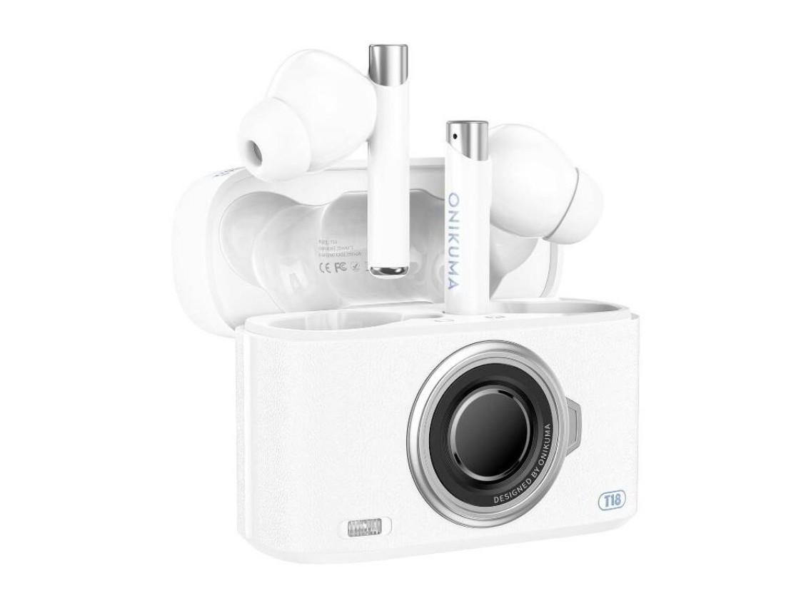 Auriculares intraaurales Bluetooth ONIKUMA T18 blancos