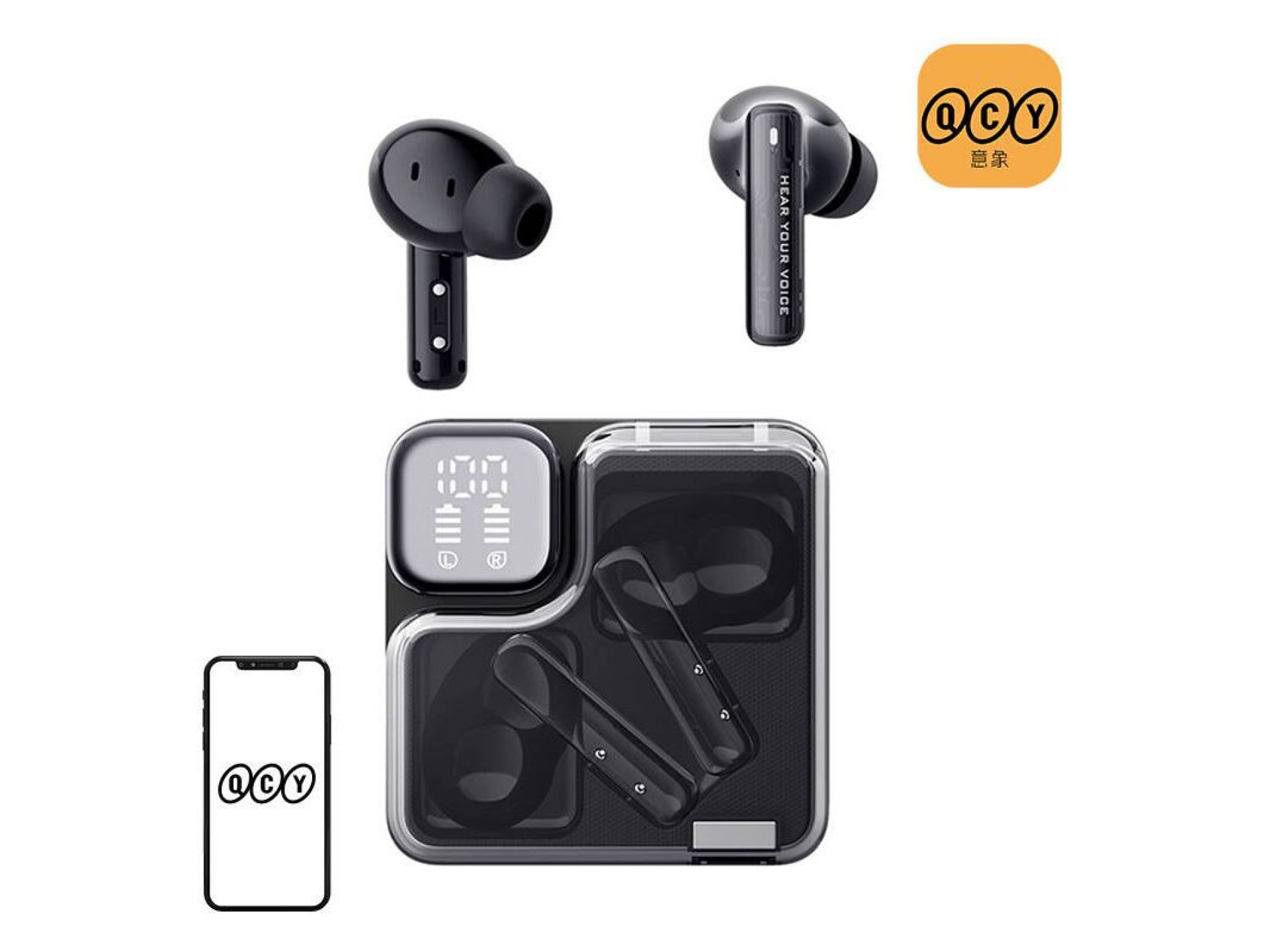 Fones de ouvido TWS QCY MeloBuds Neo T31 (preto)