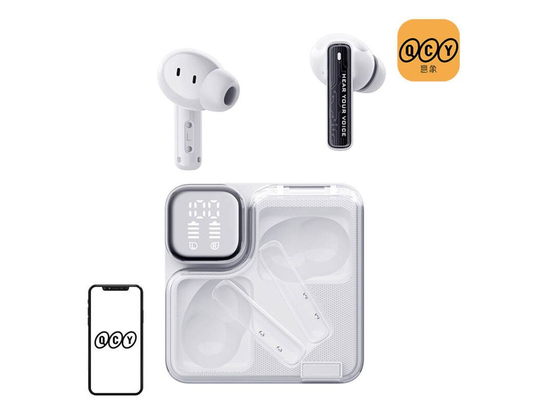 TWS QCY MeloBuds Neo T31 headphones (white)