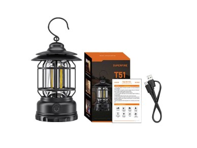 Luz de acampamento Superfire T51, USB-C