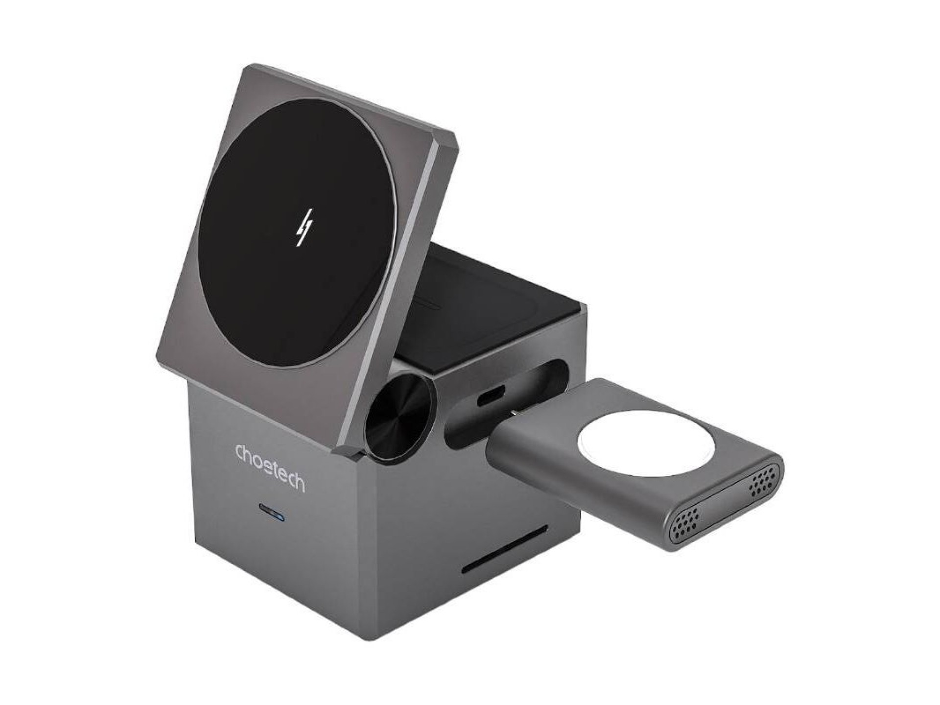 Cargador inductivo Choetech T632-F 3 en 1 de 15 W (negro)