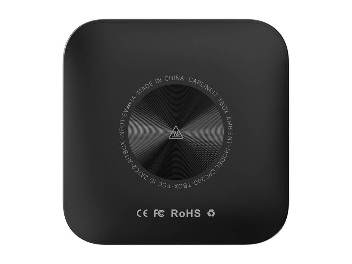 Adaptador sem fio Carlinkit TBOX PLUS LED, 4G/64G, Apple Carplay/Android Auto (preto)