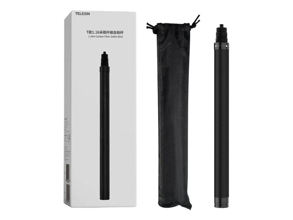 1.16m long Telesin carbon fiber selfie stick for sports cameras