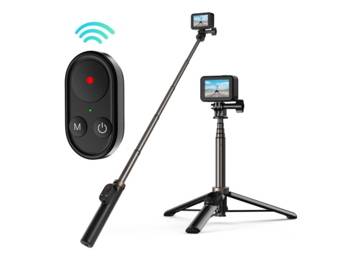 Bastão de selfie Telesin para smartphones e câmeras GoPro com controle remoto BT (TE-RCSS-001)