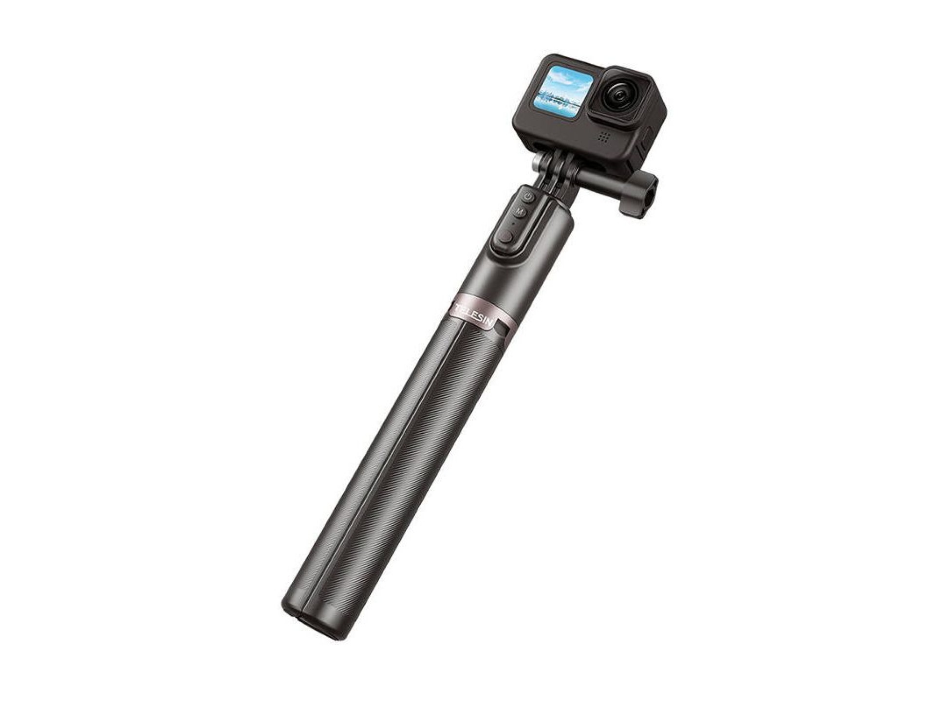 Palo selfie TELESIN con trípode y control remoto para GoPro/teléfonos (130 cm)