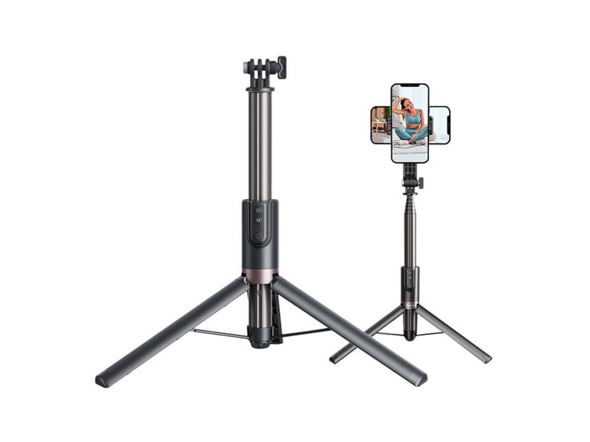 Palo selfie TELESIN con trípode y control remoto para GoPro/teléfonos (130 cm)