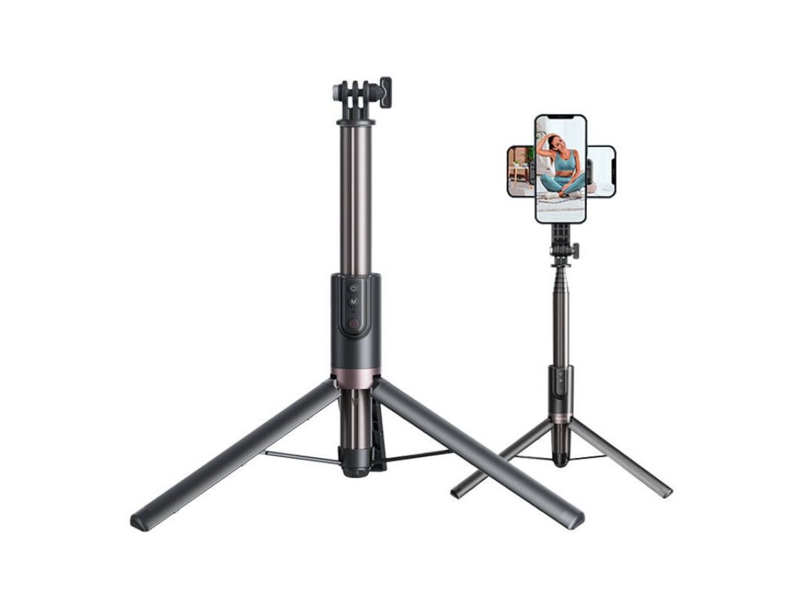 Palo selfie TELESIN con trípode y control remoto para GoPro/teléfonos (130 cm)