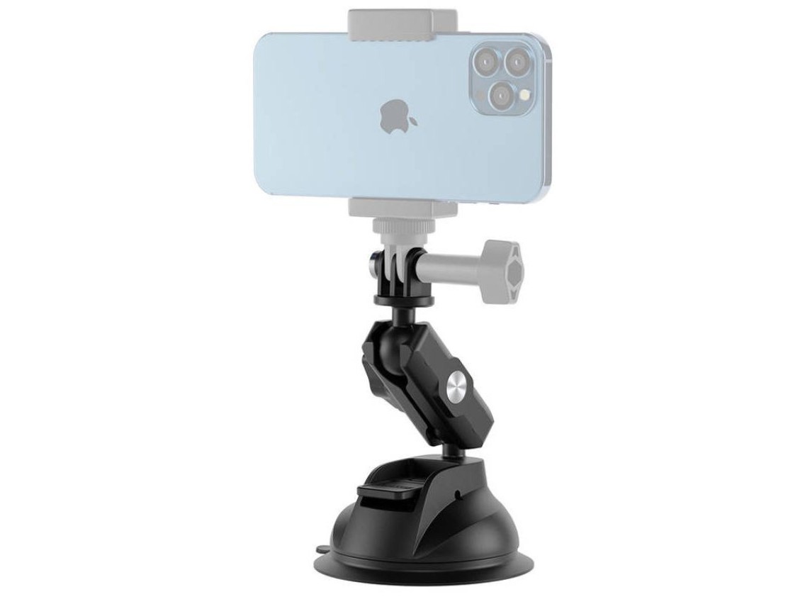 TELESIN Universal Suction Cup Holder with phone holder and action camera mounting TE-SUC-012