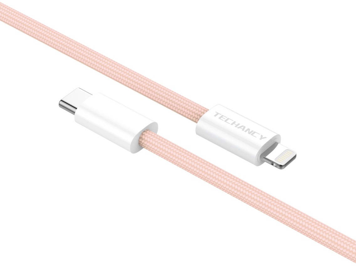 Cabo de dados Techancy PD-iPXS/11-14 25 W, TB1764, 1 m, rosa