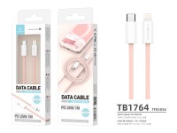 Cable de datos Techancy PD-iPXS/11-14 de 25 W, TB1764, 1 m, rosa
