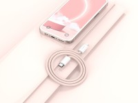 Cable de datos Techancy PD-iPXS/11-14 de 25 W, TB1764, 1 m, rosa