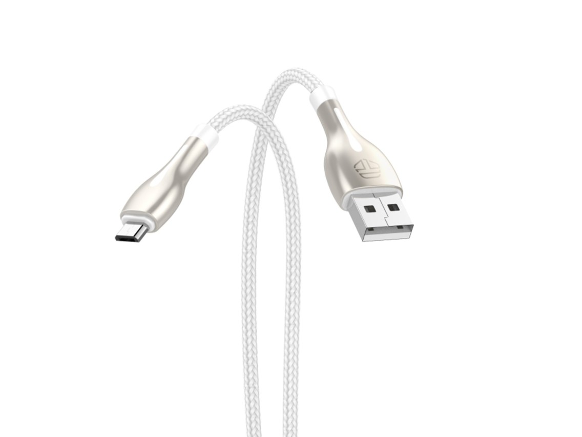 Cable de datos USB-Micro de Metal Techancy, TB1765, 1 m, 2,4 A, gris