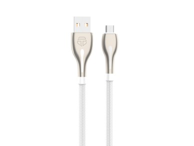Cable de datos USB-Micro de Metal Techancy, TB1765, 1 m, 2,4 A, gris