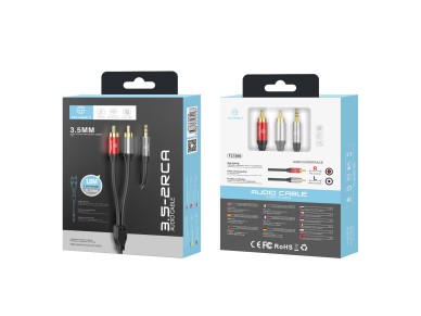 Techancy 3.5mm to 2 RCA Audio Cable, 6ft, TL7266, Black