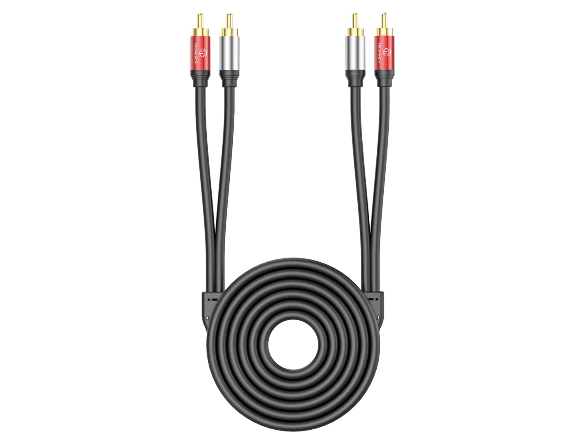 Techancy 2RCA to 2RCA Audio Cable 1.8m, TL7267, Black
