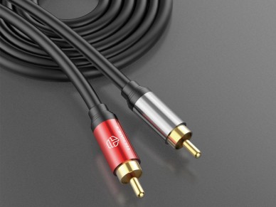 Cabo de �udio Techancy 2RCA para 2RCA 1,8 m, TL7267, preto