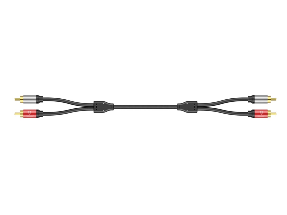 Cabo de áudio Techancy 2RCA para 2RCA 1,8 m, TL7267, preto