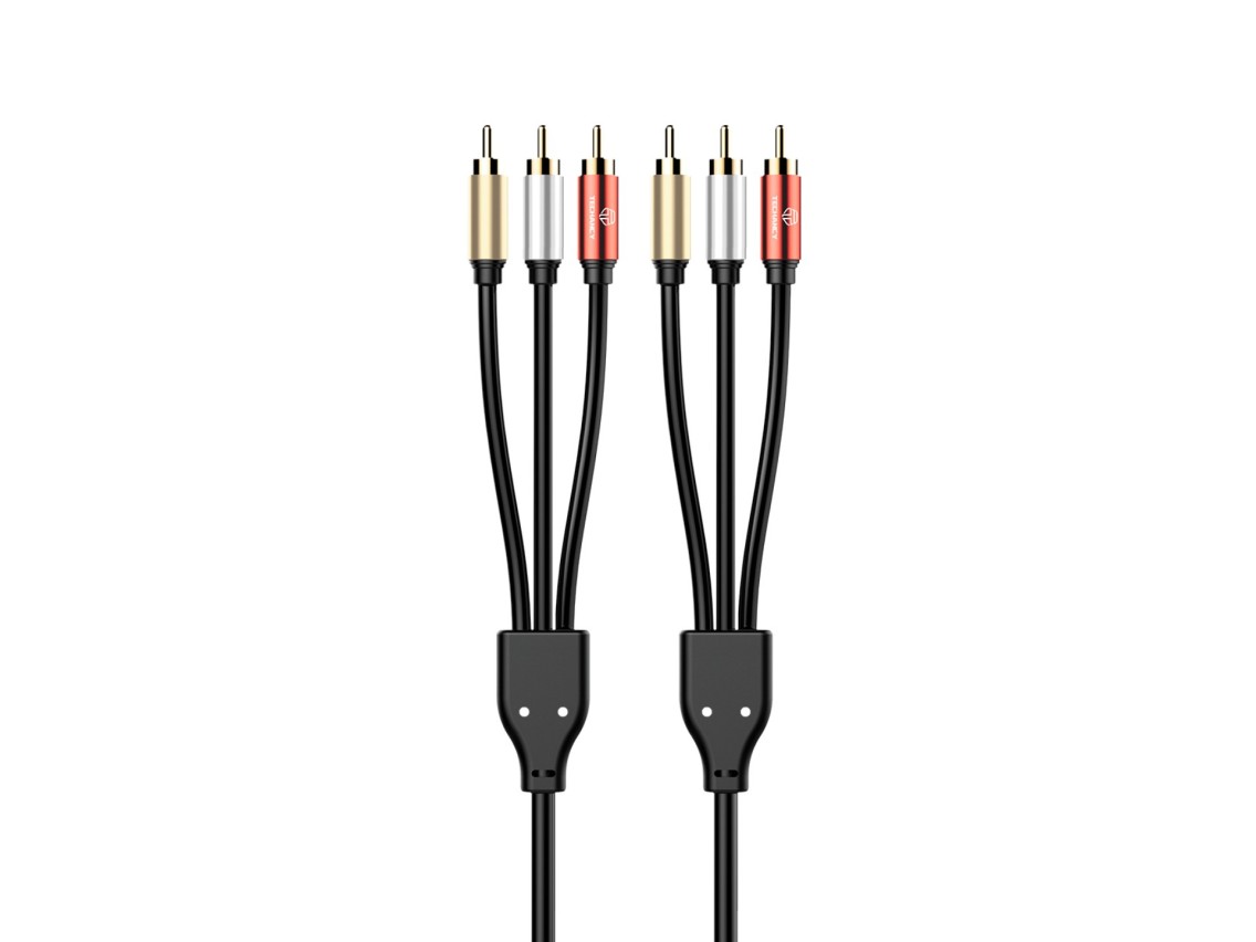 Techancy 3RCA to 3RCA Audio Cable 1.8m, TL7268, Black