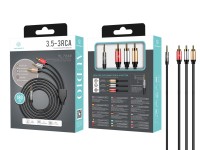 Cabo de áudio Techancy de 3,5 mm para 3RCA, 1,8 m, TL7269, preto Cabo de áudio Techancy de 3,5 mm para 3RCA, 1,8 m, TL7269, preto