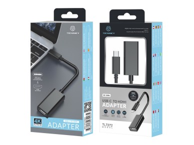 Adaptador USB-C Techancy para HDTV 4K*2K, TL7270, negro