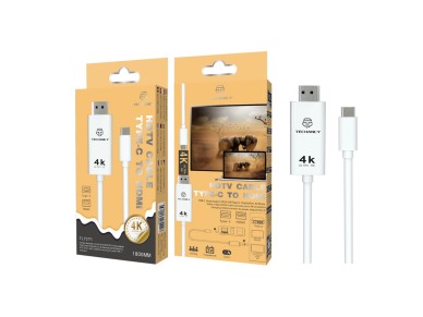 Cable tipo C Techancy para duplicaci�n de pantalla HDTV m�vil, TL7271, 1,8 m, 4K*2K, negro