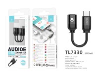 Cable de audio digital Techancy Tipo-C a 3,5 mm, TL7330, negro Cable de audio digital Techancy Tipo-C a 3,5 mm, TL7330, negro