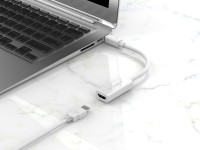 Adaptador de video Techancy Mini DP a HDTV, TL7337, transmisión HD 2K, blanco Adaptador de video Techancy Mini DP a HDTV, TL7337, transmisión HD 2K, blanco