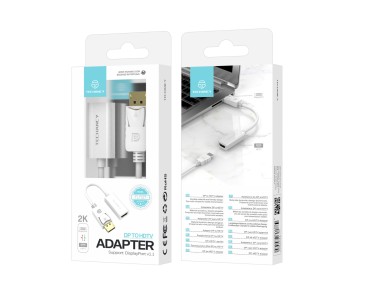 Adaptador de v�deo Techancy DP para HDTV, TL7337, transmiss�o HD 2K, branco