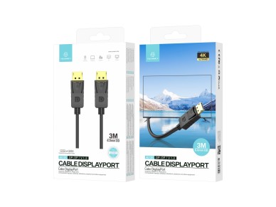 Cabo de v�deo de alta defini��o Techancy DP para DP 3M, LE1821, 4K*2K/1080P, preto