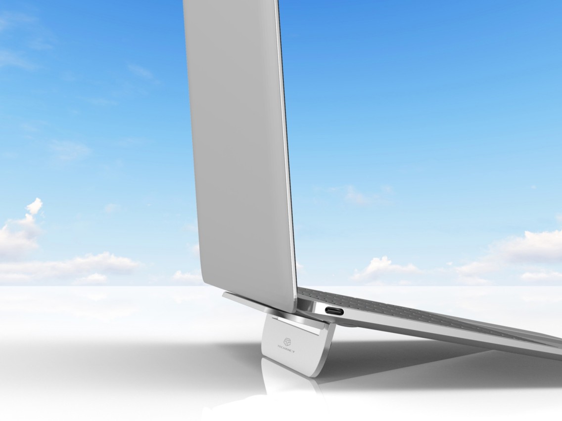 Techancy Portable Laptop Stand, CNC Metal, TI2248, Silver