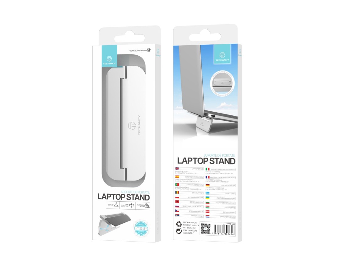 Techancy Portable Laptop Stand, CNC Metal, TI2248, Silver