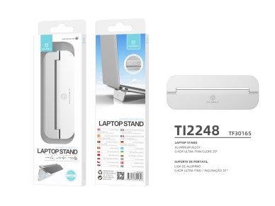Suporte port�til para computador port�til Techancy, fabricado em metal CNC, TI2248, prateado