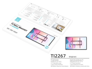 Soporte de pared para TV Techancy, 50 kg, TI2267, compatible con televisores de 26 a 55 pulgadas, ne