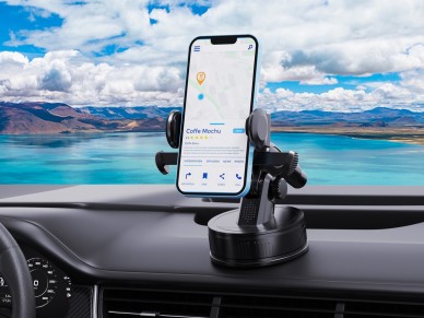 Soporte adhesivo para teléfono de coche Techancy TI2275, interruptor de un solo toque, negro Soporte adhesivo para teléfono de coche Techancy TI2275, interruptor de un solo toque, negro