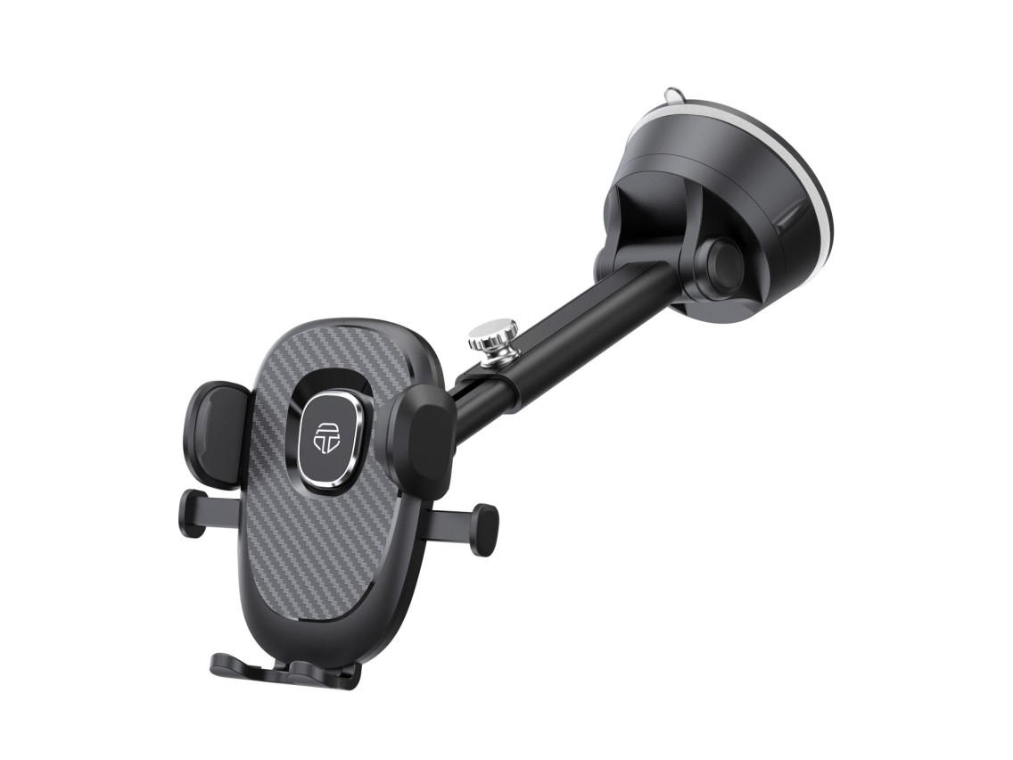 Techancy TI2277 Adhesive Car Phone Holder, One-Touch Switch, Black