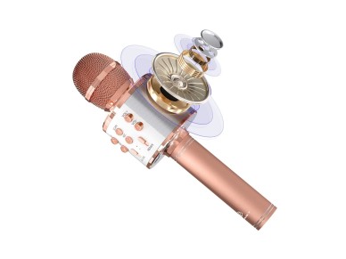 Techancy KZ1561 Wireless Bluetooth Microphone Speaker for KTV Music Rose Gold