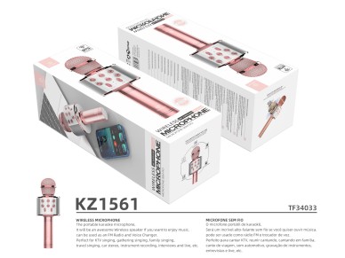 Techancy KZ1561 Wireless Bluetooth Microphone Speaker for KTV Music Rose Gold