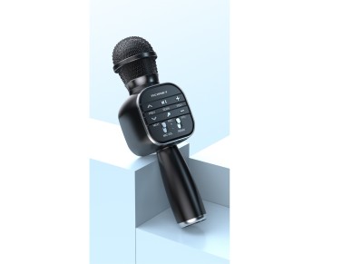 Techancy Dss KZ1560 Wireless Bluetooth Microphone Portable Singing Speaker Black