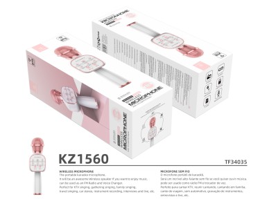 Micrófono inalámbrico Bluetooth Techancy DSS KZ1560, altavoz portátil para cantar, color oro rosa Micrófono inalámbrico Bluetooth Techancy DSS KZ1560, altavoz portátil para cantar, color oro rosa